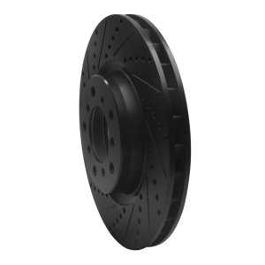 BMW M3 Brake Rotor (1) - Right Front - R1 Concepts - Drilled & Slotted - Black - `01-`06